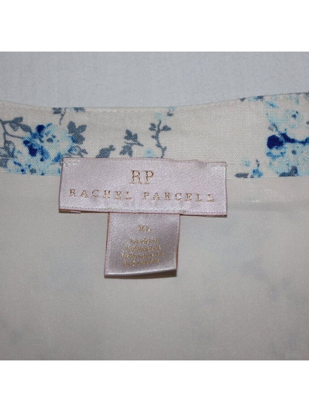 Rachel Parcell Womens Flirty Easy Linen Blend Shirtdress Blue Floral Size XL EUC - Picture 5 of 9